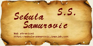 Sekula Samurović vizit kartica